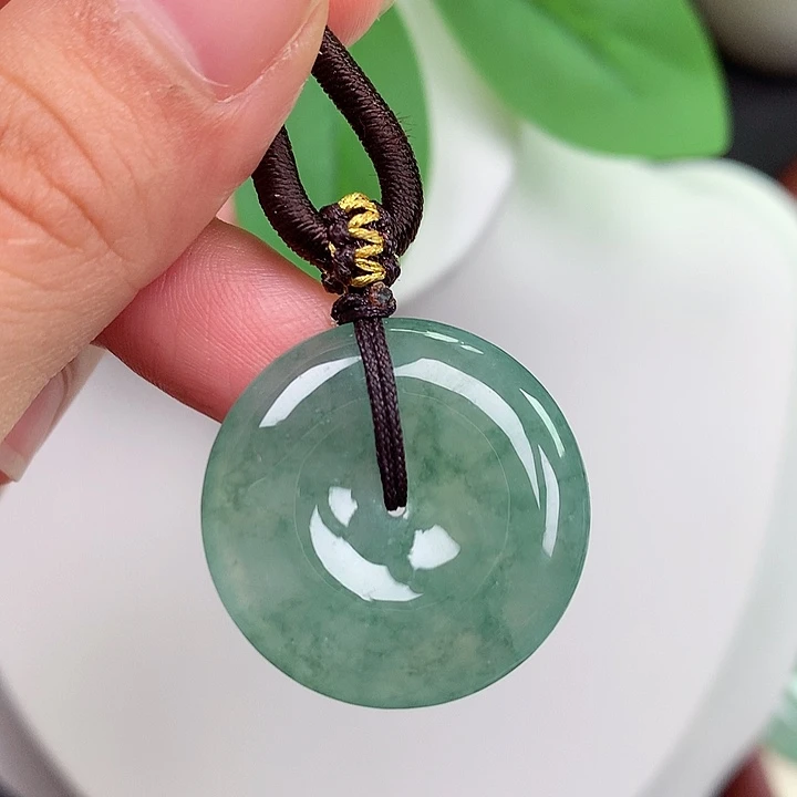 翡翠未镶嵌颈饰平安扣 25.2x5.0mm