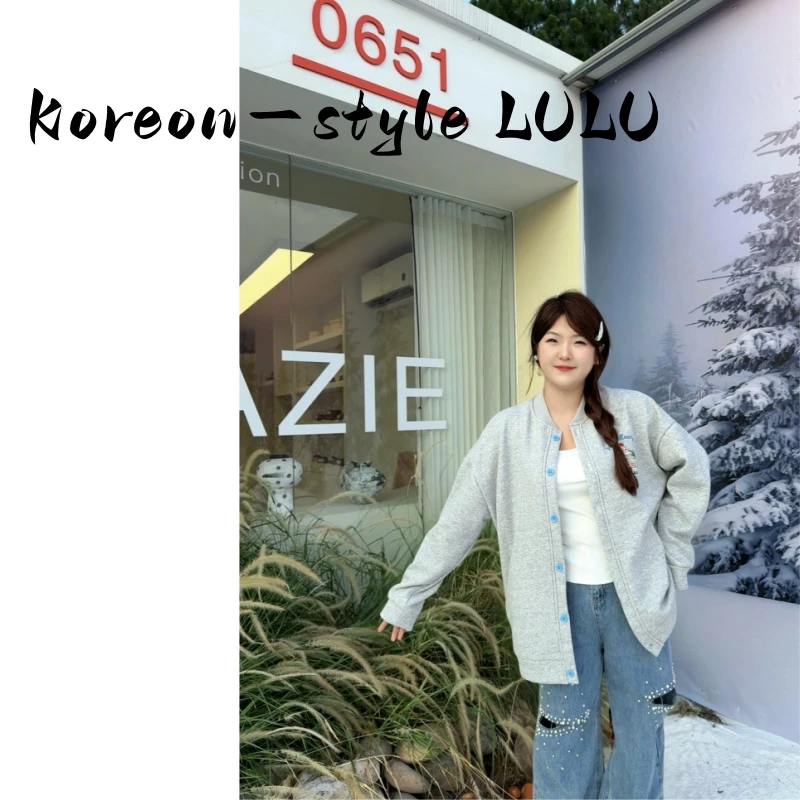 鹿鹿【趣味小狗】2025年早秋新款显瘦棒球服卫衣外套 L6776