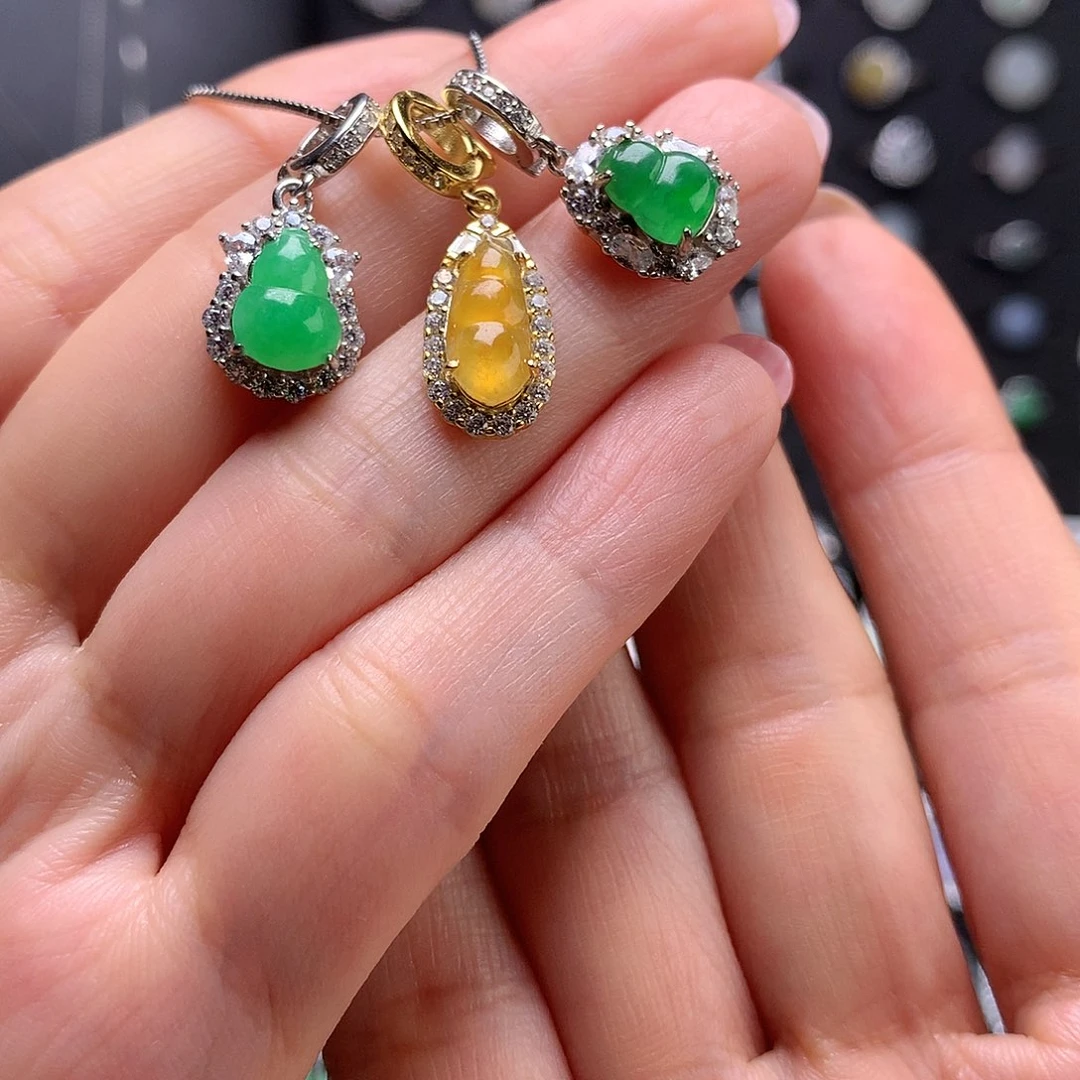 颈饰银S925镶嵌翡翠Y*U111111111