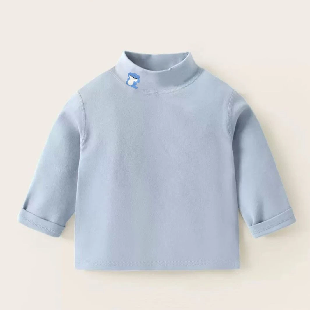 米乐熊德绒半高领印花打底衫1417