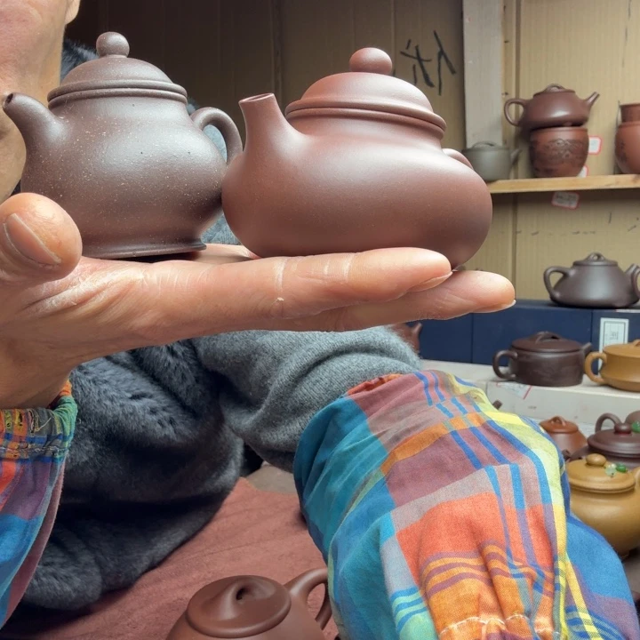 茶壶紫砂雨*宜兴紫砂原矿天青