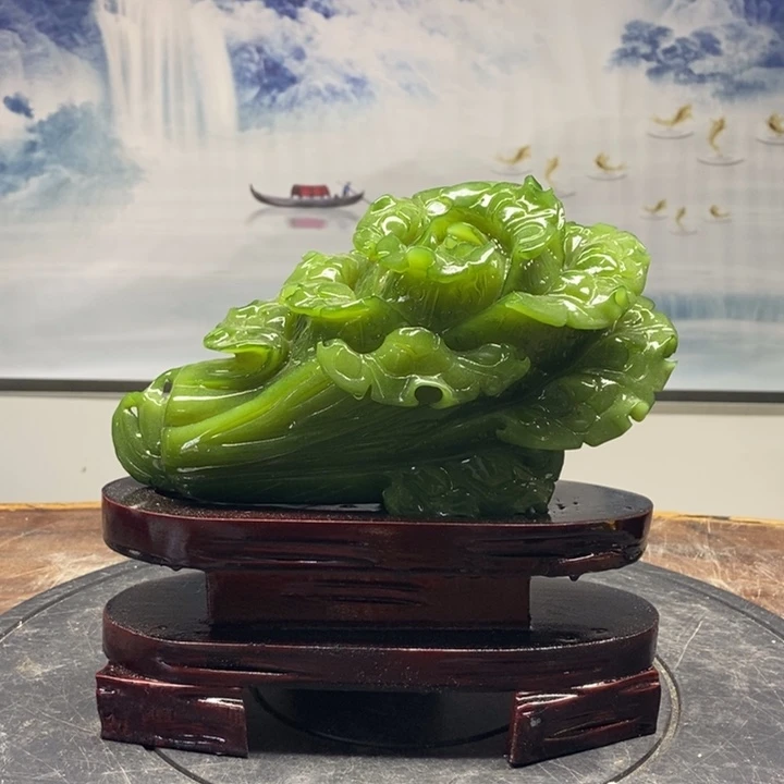 -***-石材岫岩玉白菜作品