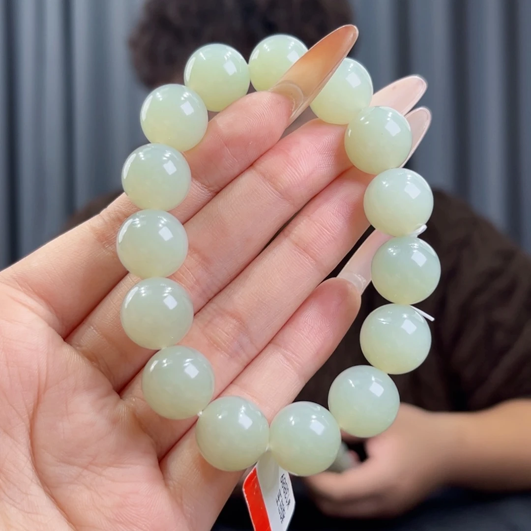 和田玉未镶嵌手串天然和田玉新疆且末高青白手串14