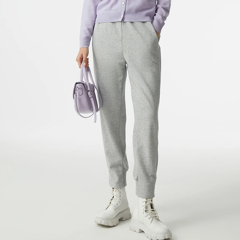 布景女2025年春季新品松紧腰头腰间抽绳卫裤休闲裤BW41KQ2010