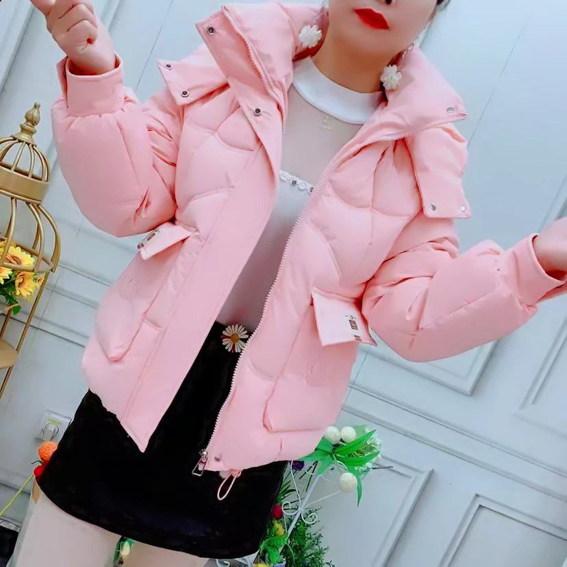 短款连帽棉服女士2024年新款冬季棉衣外套面包服宽松加厚时尚棉袄