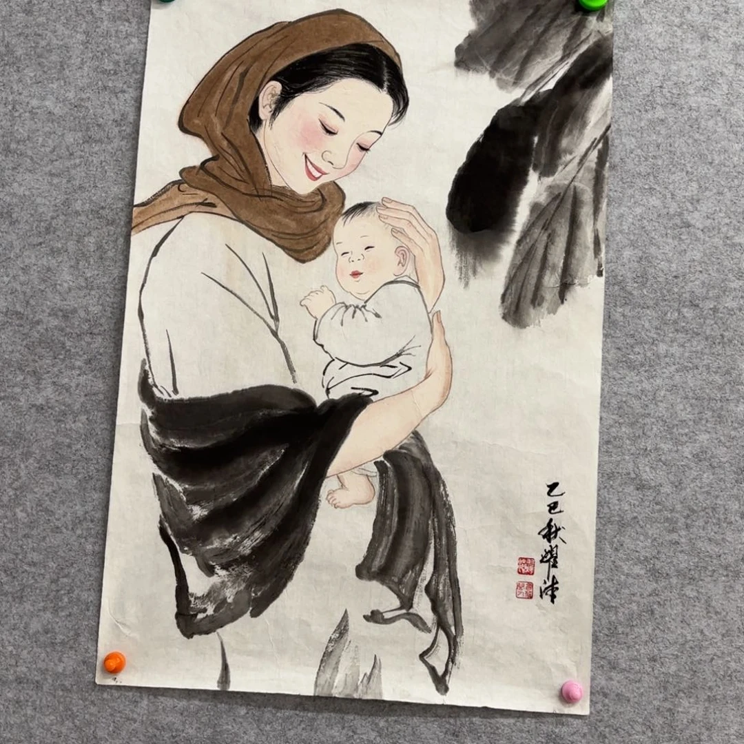 国画花鸟等图案为一体的大型
