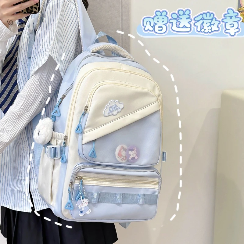 高颜值高中生书包女初中生ins百搭大容量双肩包学生背包痛包