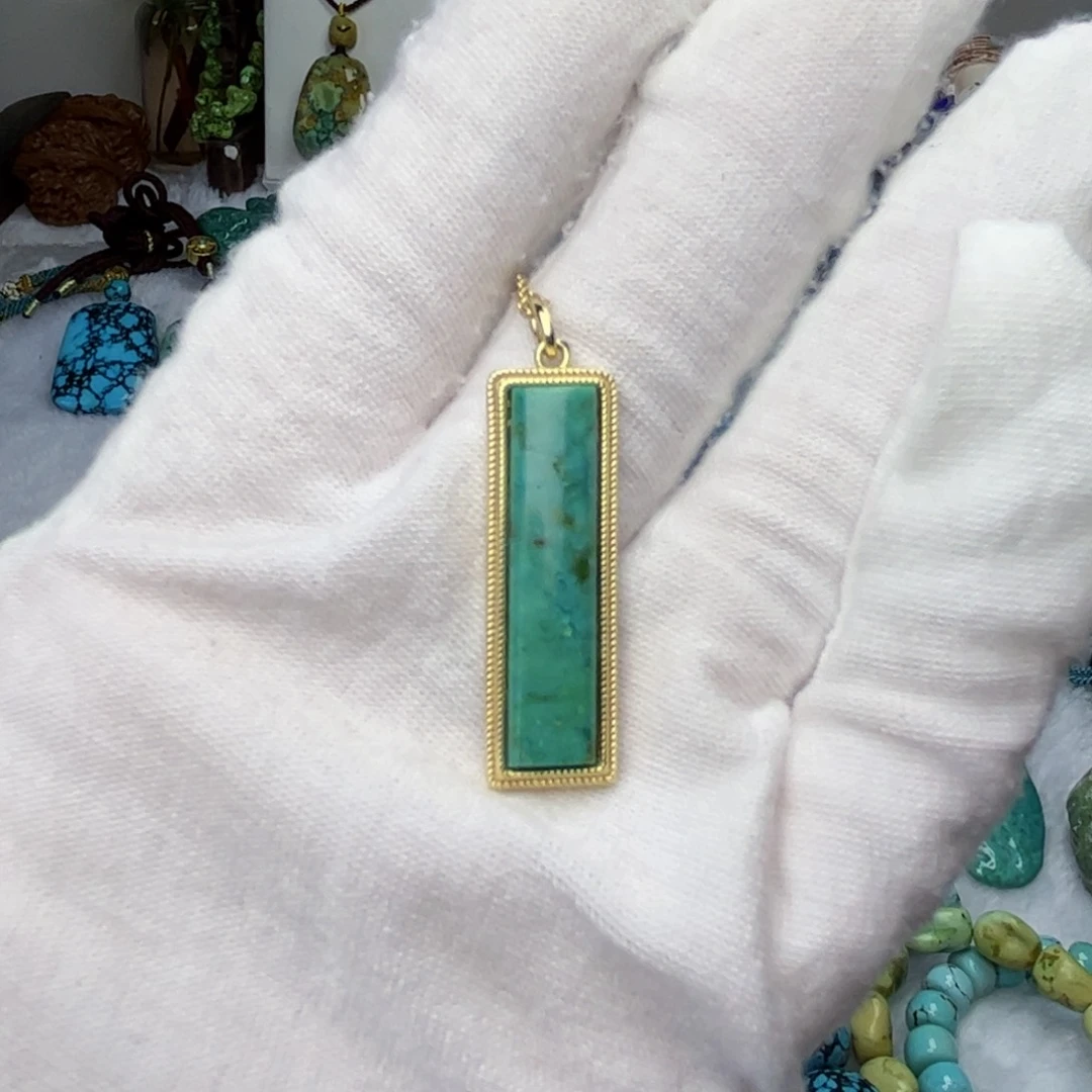 绿松石珠宝奇石银S925镶嵌