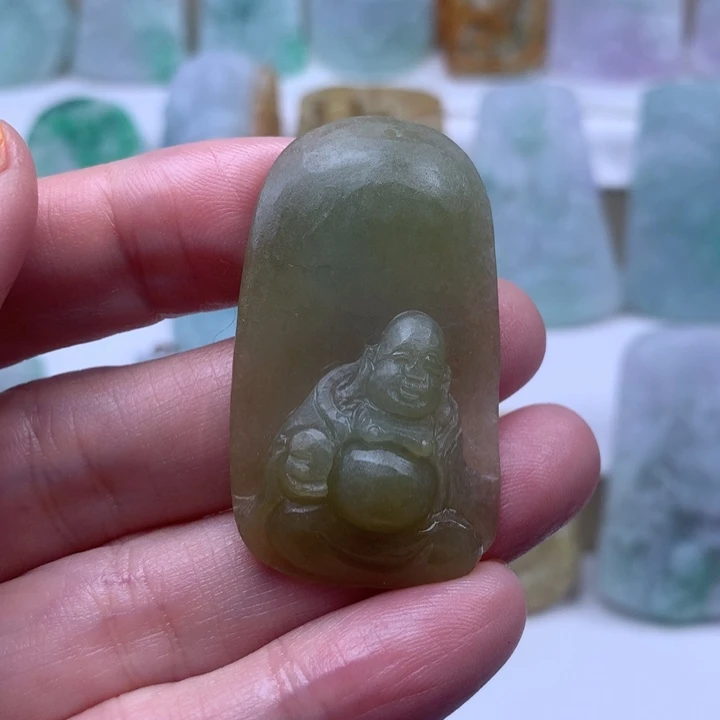 定制翡翠未镶嵌挂件佛挂件