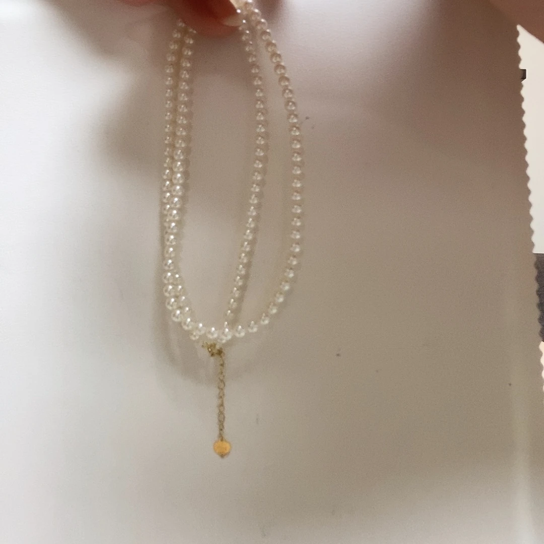 淡水珍珠18K金镶嵌颈饰简单