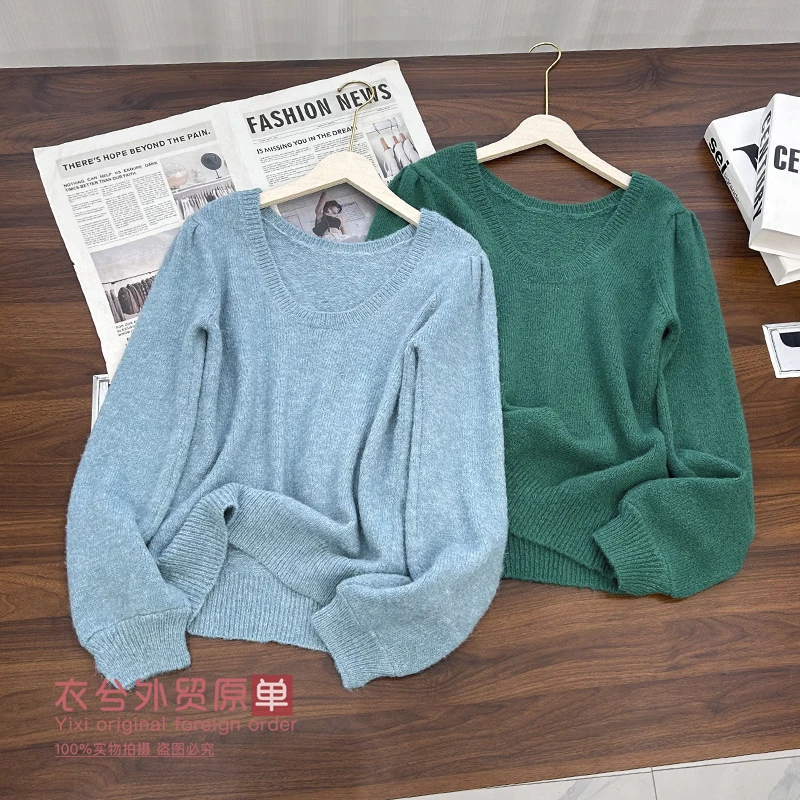 （衣兮法式高级感纯色针织衫）秋季新款柔软舒适百搭纯色套头毛衣D