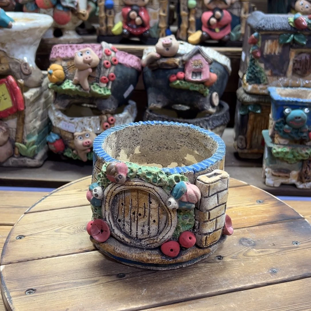 红陶嘻哈多肉花盆