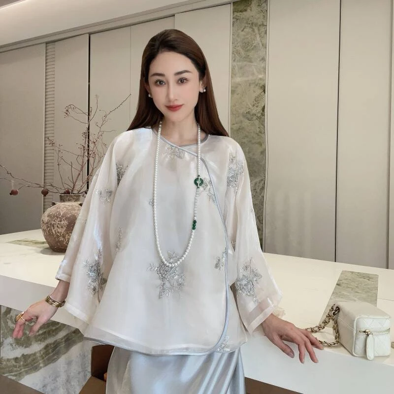 JINYISONG ｜“素颜”重工刺绣新中式轻薄上衣