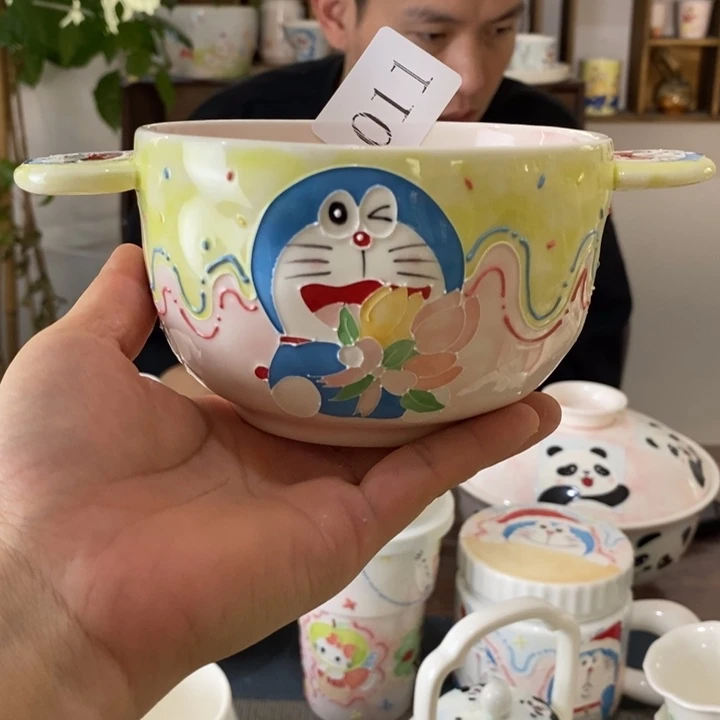瓷片景德镇釉下彩手绘