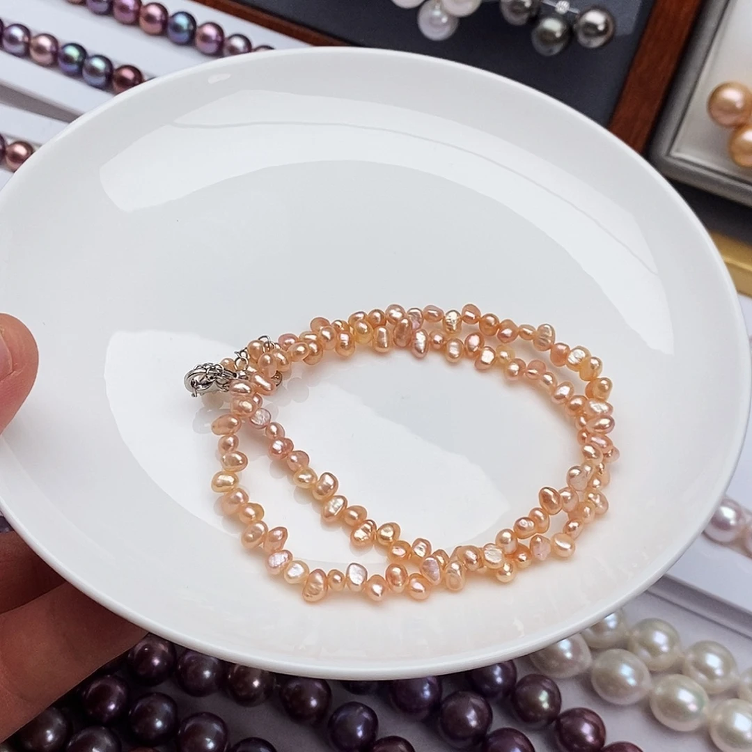 淡水珍珠银S925镶嵌颈饰