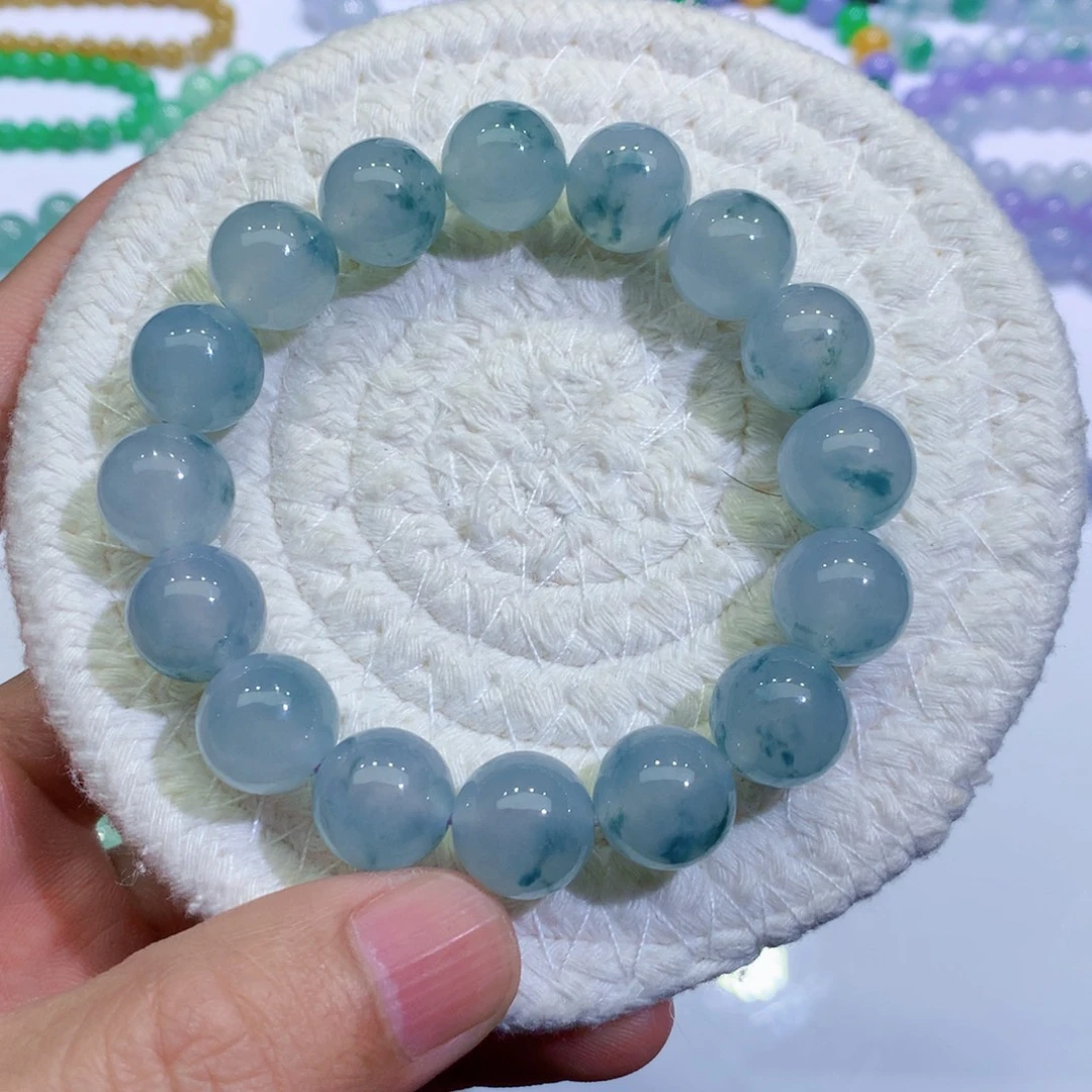 翡翠未镶嵌手链冰飘花
