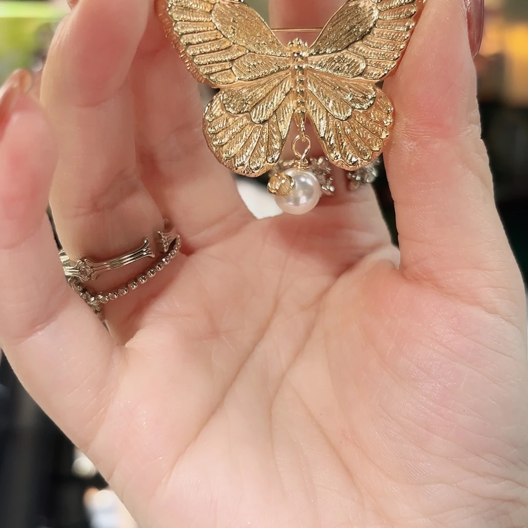 琉璃纯铜合金胸针