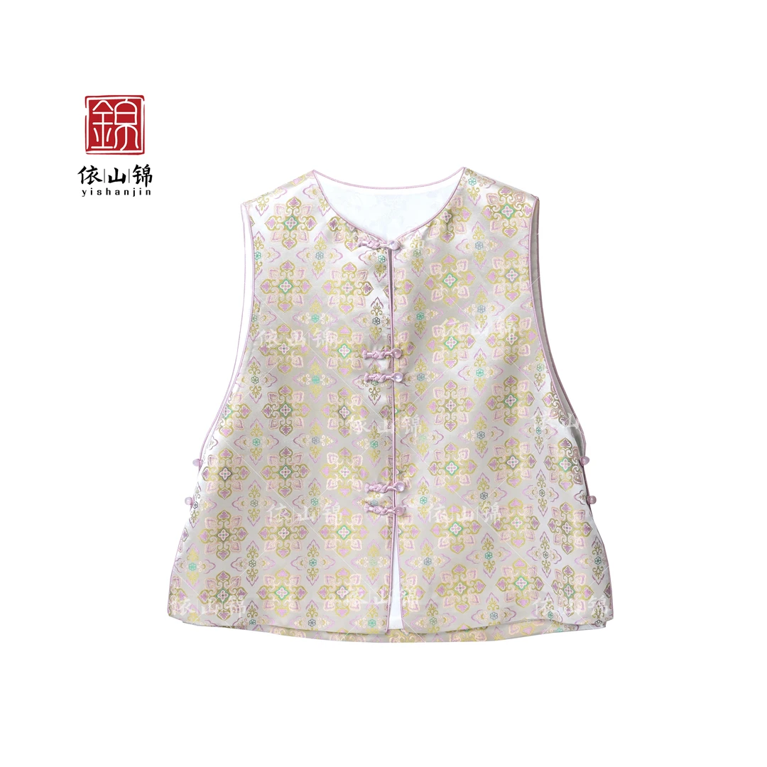 【初宁】100桑蚕丝新中式原创国风马甲 24M0157