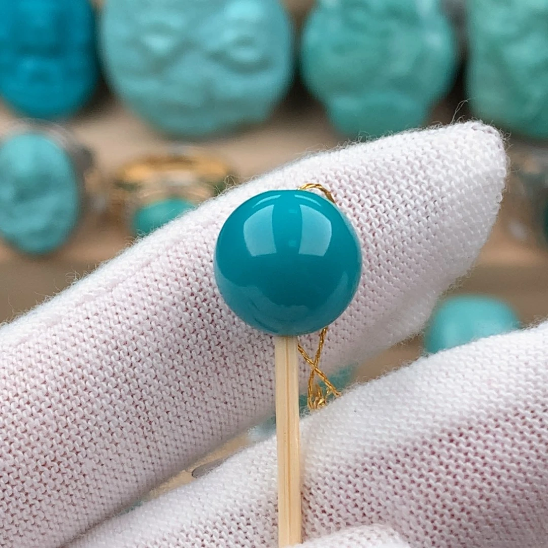 绿松石配饰未镶嵌圆珠卡11.3