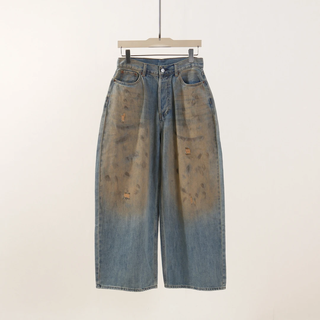 【7054】25设计师百搭时尚染色牛仔裤