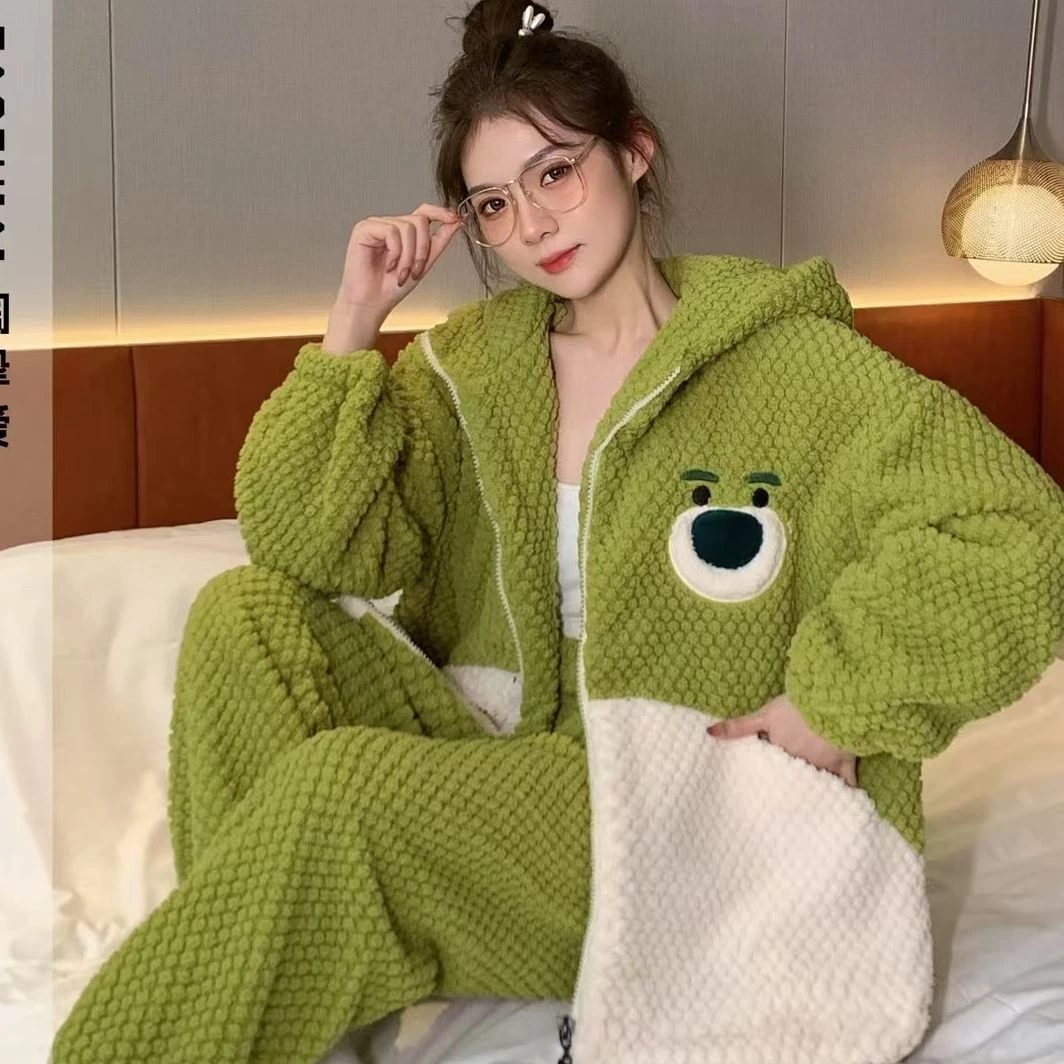 3号DR睡衣女秋冬捡漏珊瑚绒长袖加绒可外穿家居服套装