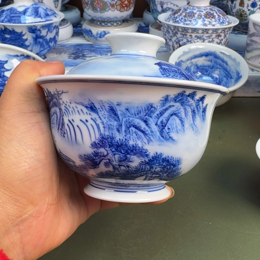瓷景德镇纯手绘茶具圆圆240