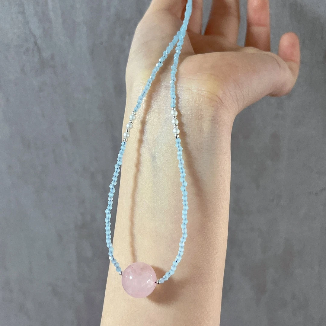 【莹莹专属】高档级珠宝粉晶项链M5555