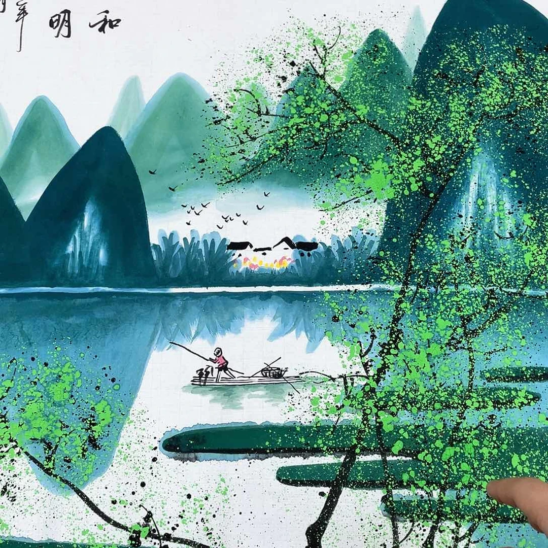 国画把手握着的小东西