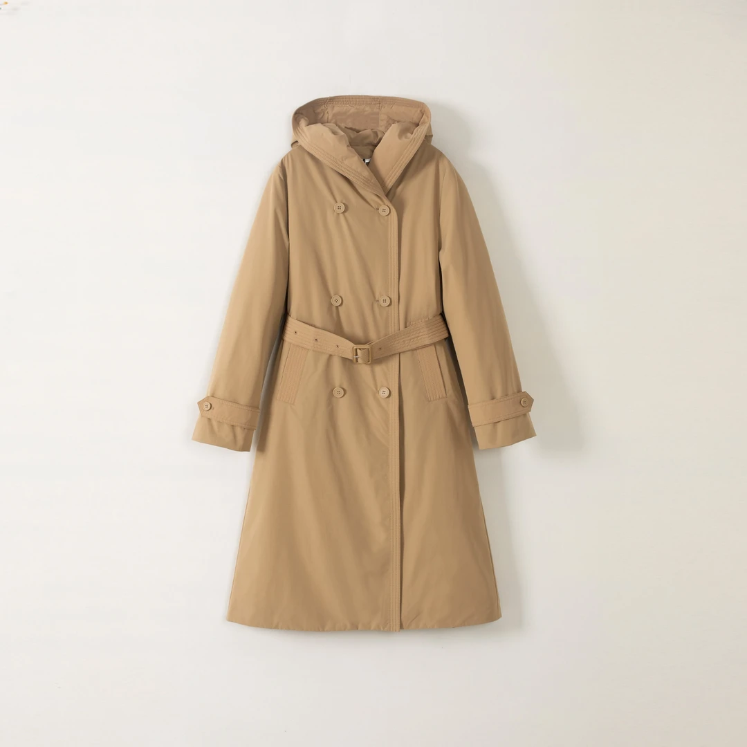 M-60663 长款90白鹅绒休闲连帽羽绒服