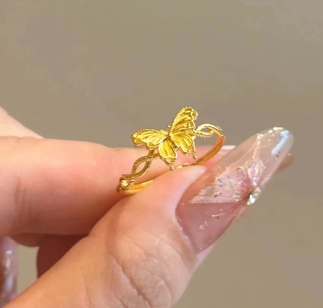 【抖音好货】孟加拉赤金豆豆提炼手工改款【缤纷蝴蝶】精工版可佩戴