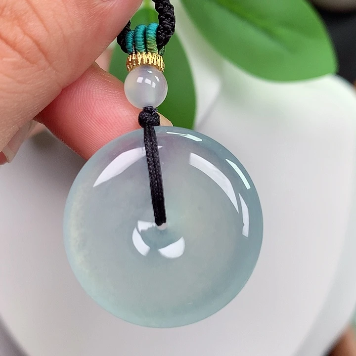 翡翠未镶嵌颈饰平安扣 28.2x5.5mm