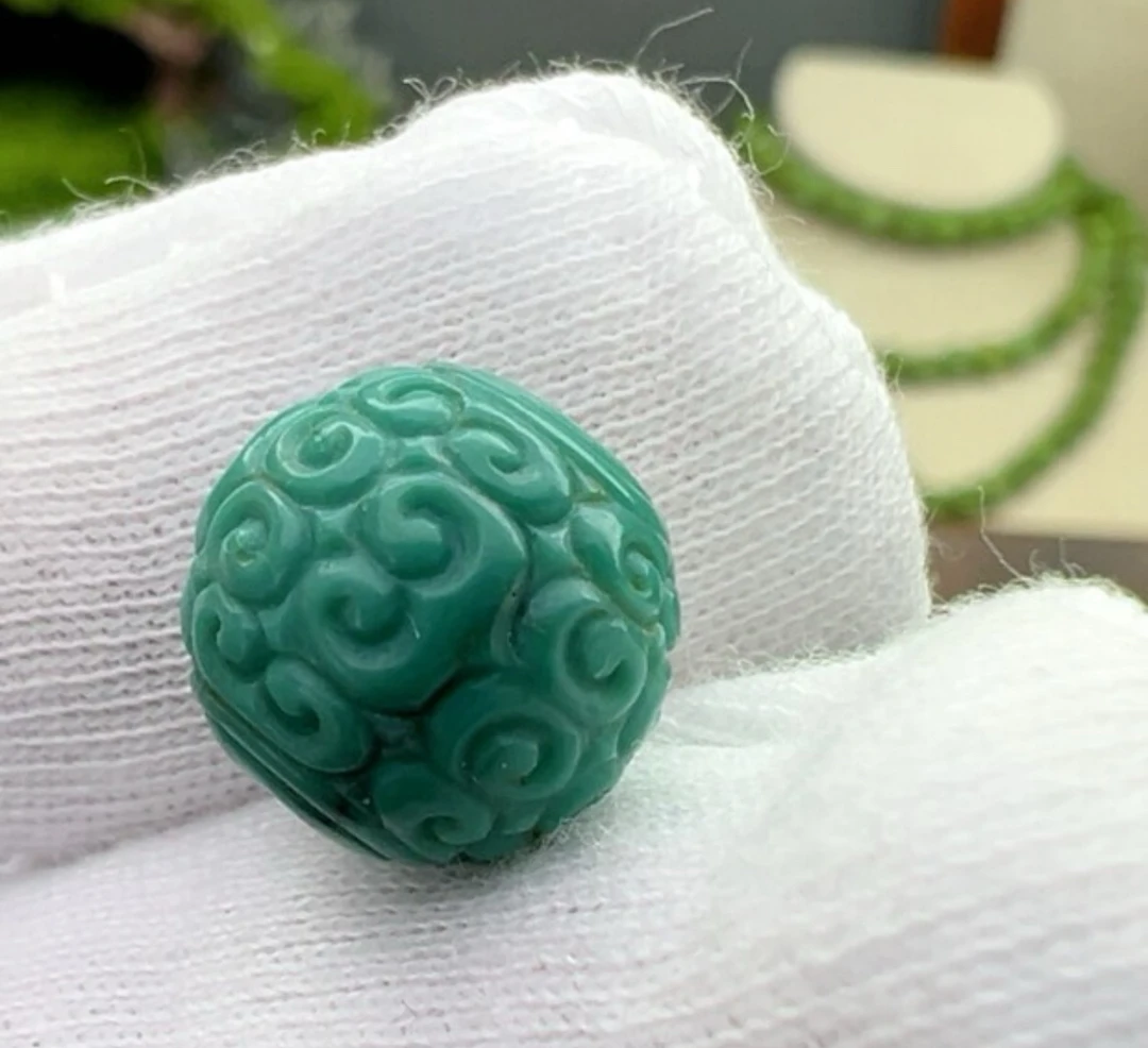 菜籽黄大圆珠绿松石