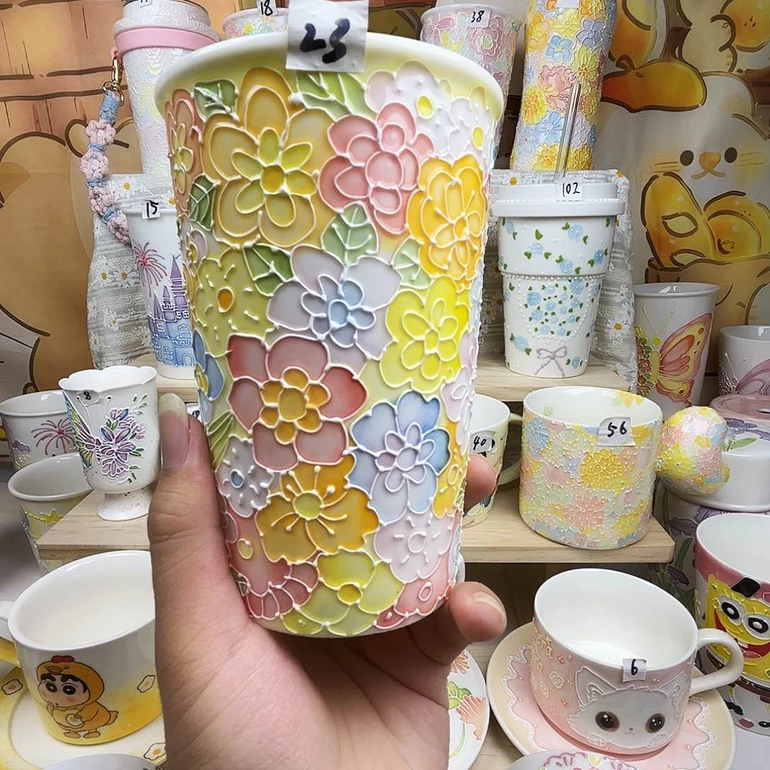 陶瓷无盖款景德镇手绘陶瓷杯
