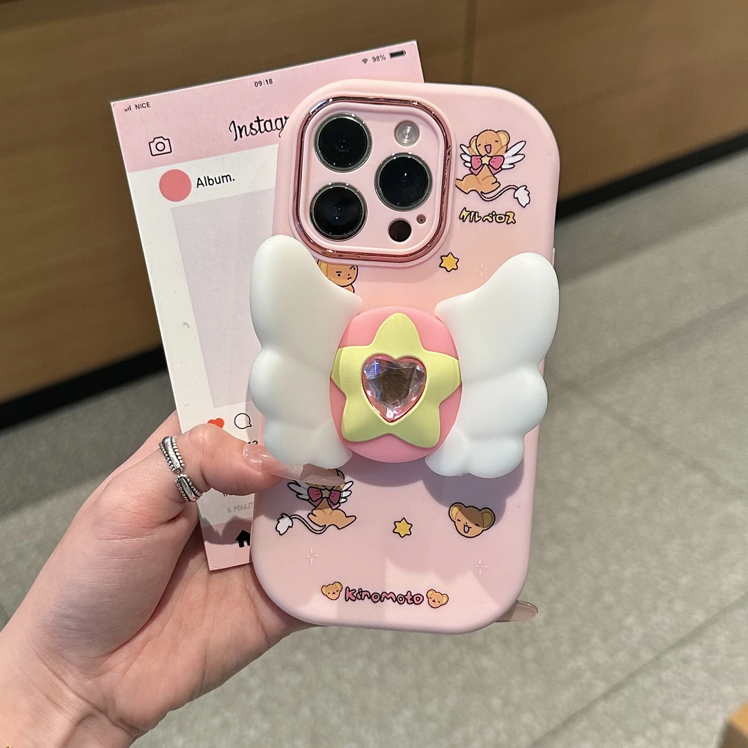 摩卡小可星星翅膀支架适用苹果17手机壳16/13华为vivoppo小米15女