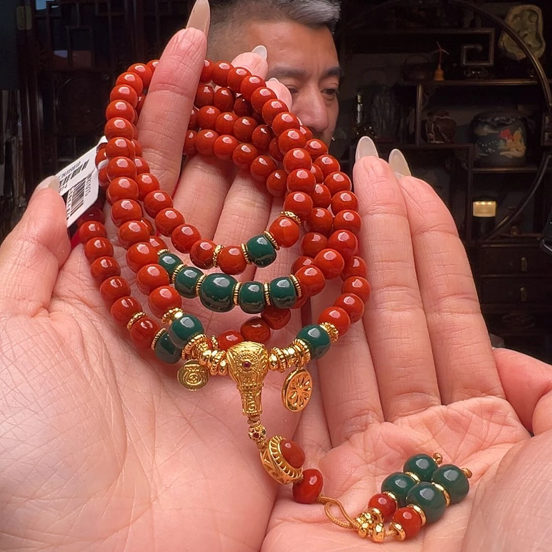 南红玛瑙项链未镶嵌XJ014。7mm