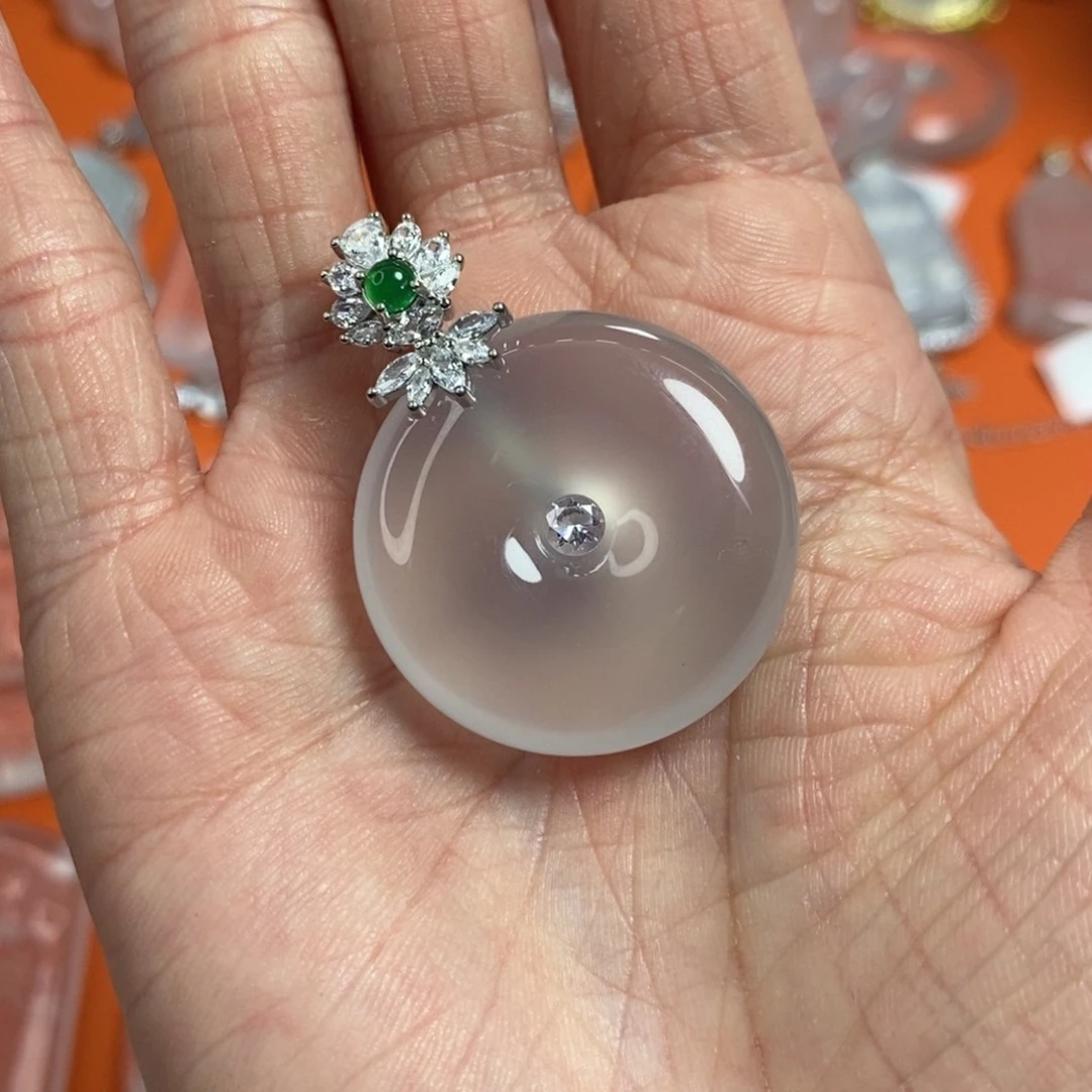 石英质玉颈饰银S925镶嵌?****