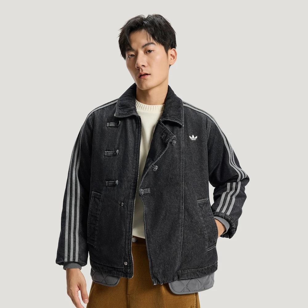 XP ADIDASNEW YEAR PAD JACKET新中式保暖检织牛仔运动棉服KR5066