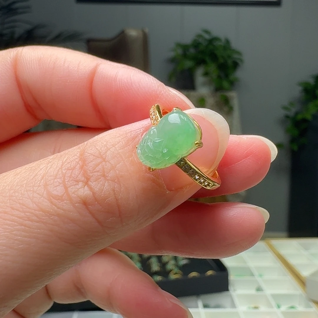 翡翠银S925镶嵌戒指多样性发货其一