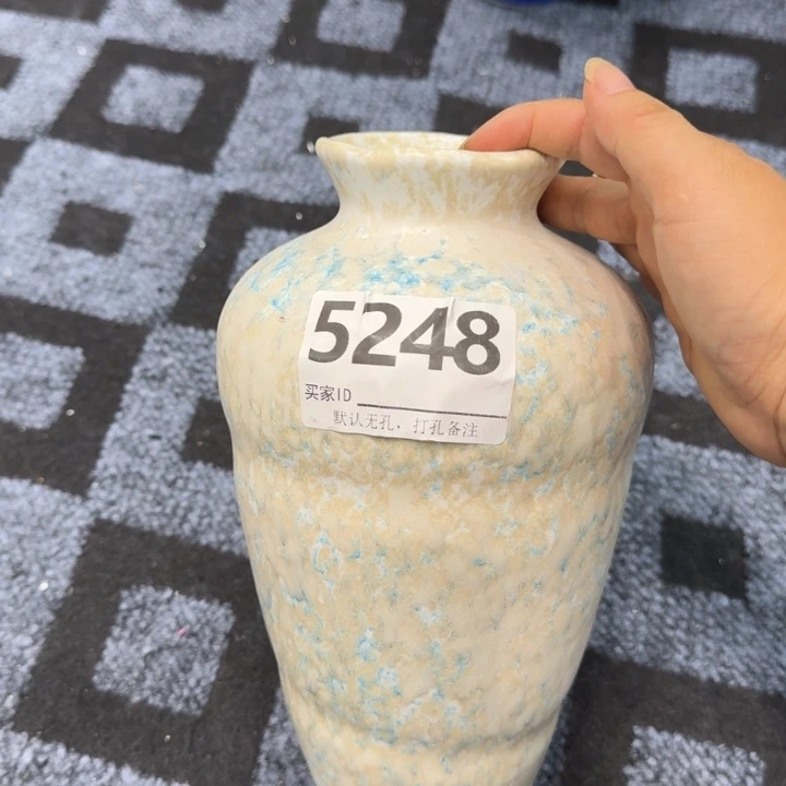 瓷片景德镇高温花器编码5248高23口5默认无孔