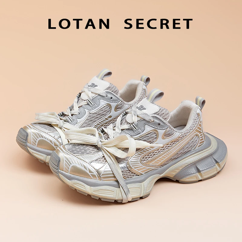 巴黎3xl老爹鞋女2025春夏单网新款男女同款鞋子厚底休闲运动鞋女