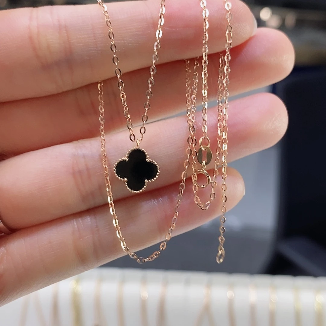 玛瑙/玉髓颈饰18K金镶嵌黑10mmk枚