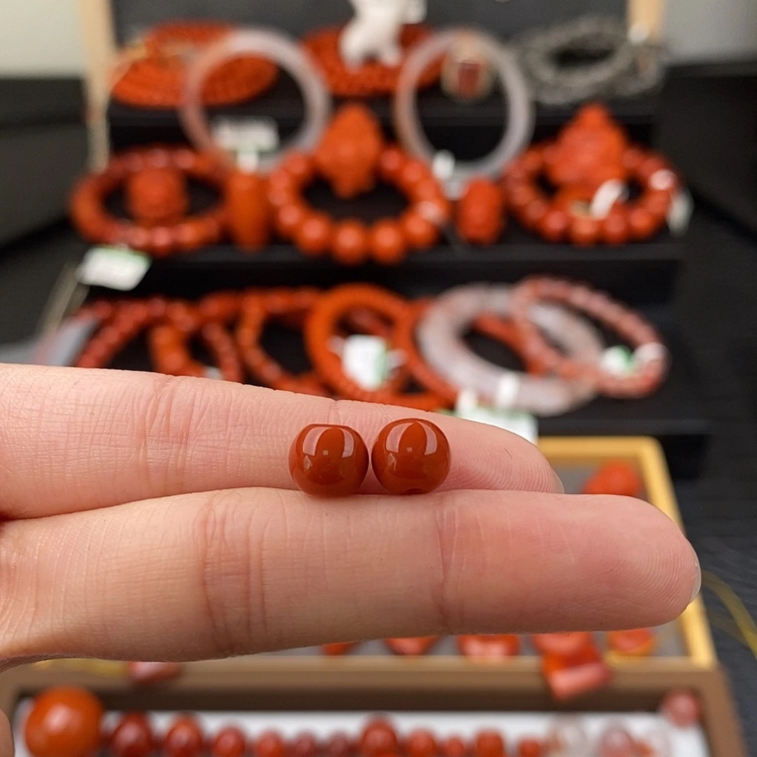 南红玛瑙未镶嵌四川凉山老型单珠7.5mm