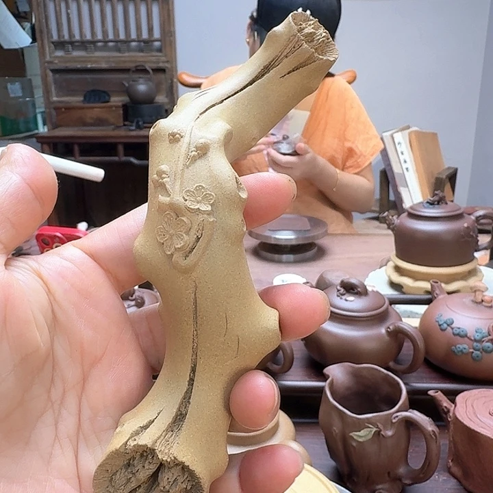 茶壶本山绿泥全手工制作笔架