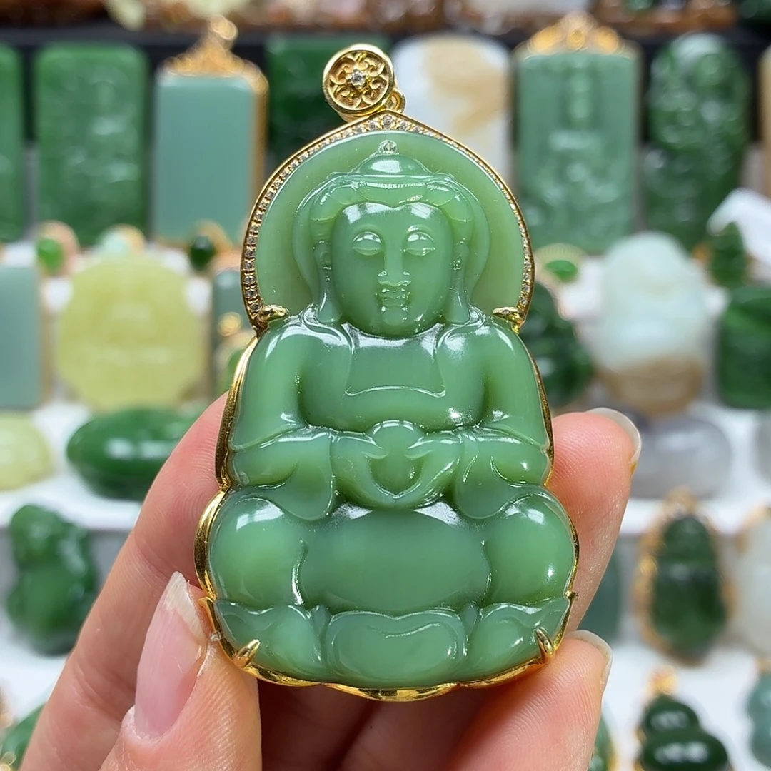 和田玉银S925镶嵌颈饰