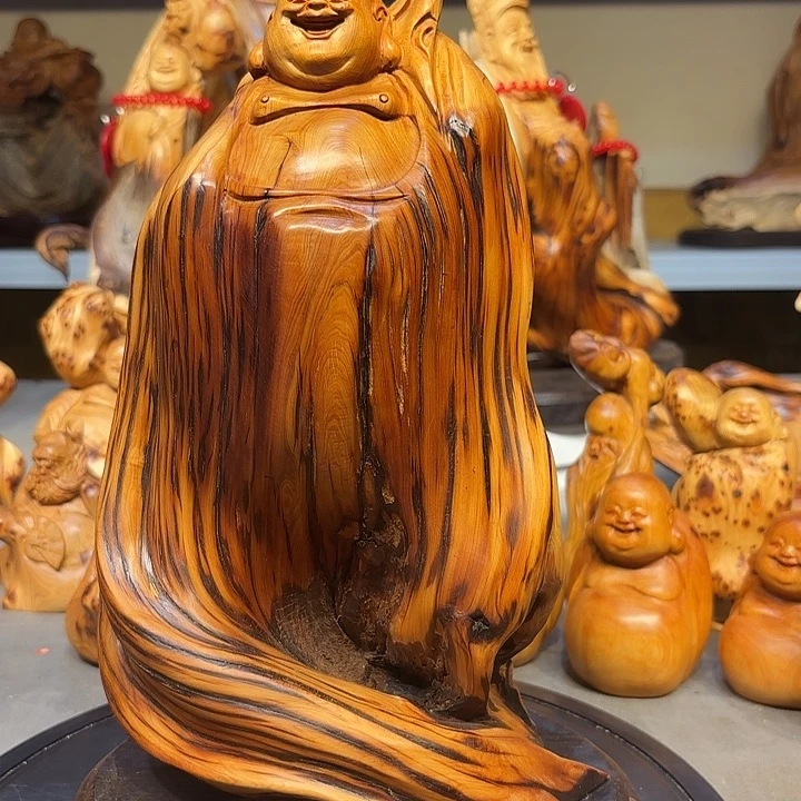柏木太行崖柏弥勒佛