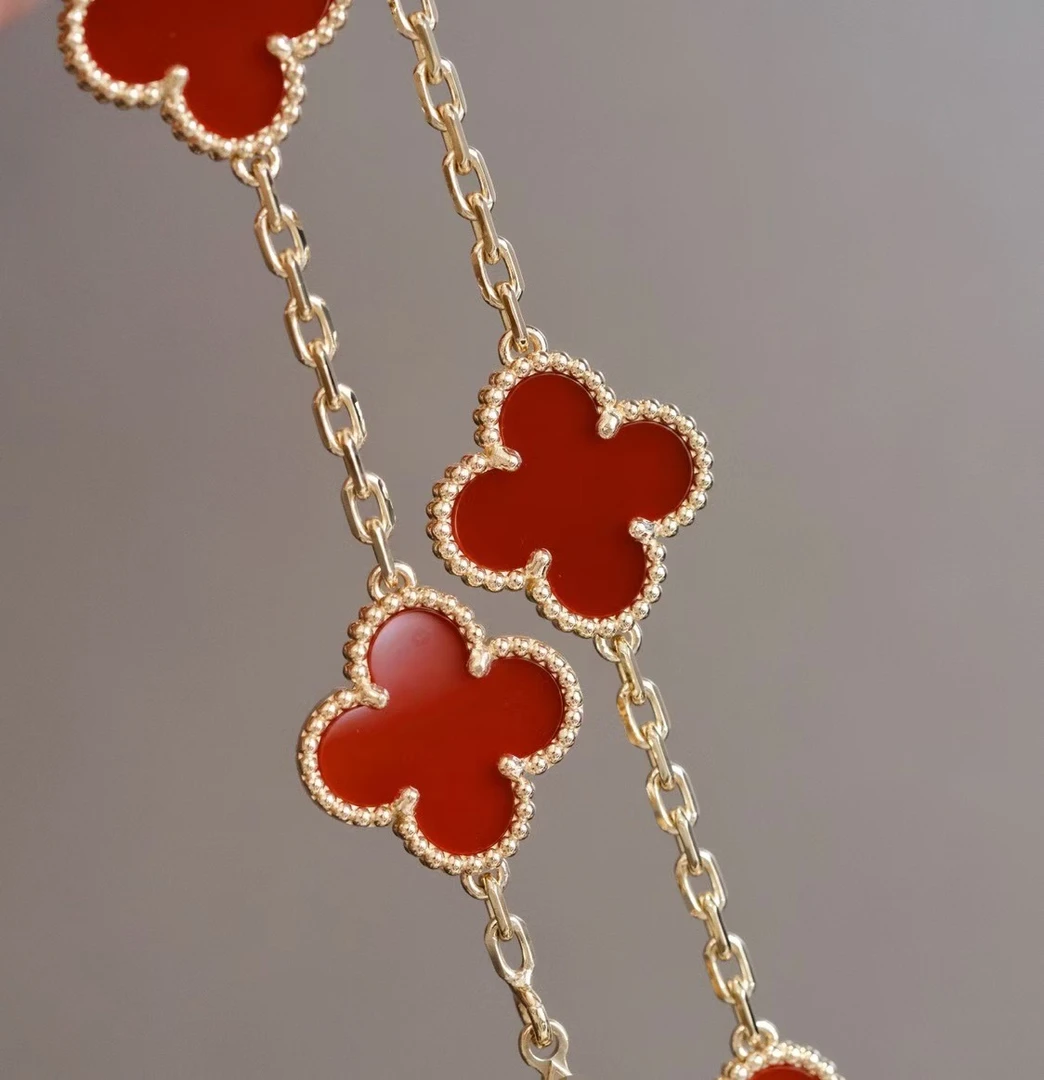 18K金玛瑙手链重金红花玛瑙手链15mm