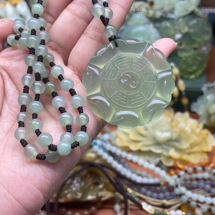 蛇纹石玉吊坠合金U***装