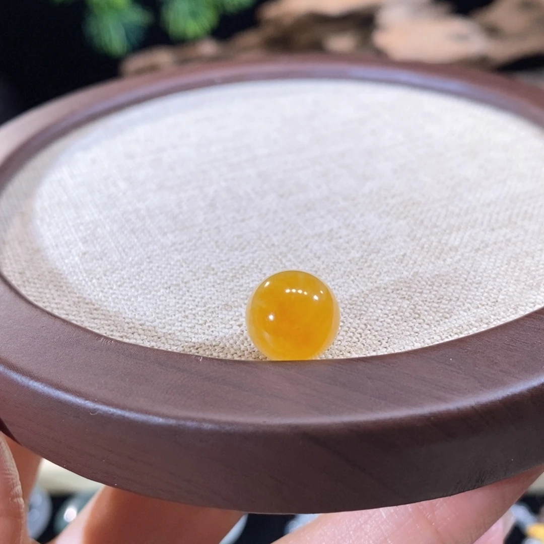 翡翠未镶嵌颈饰翡翠冰鲜黄圆珠11+mm