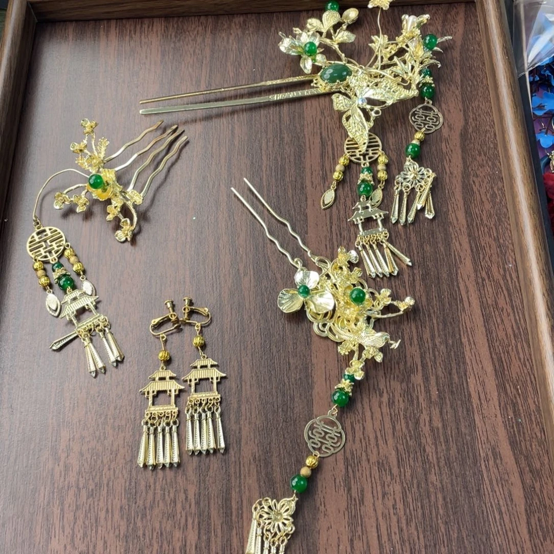 混合材质新娘头饰