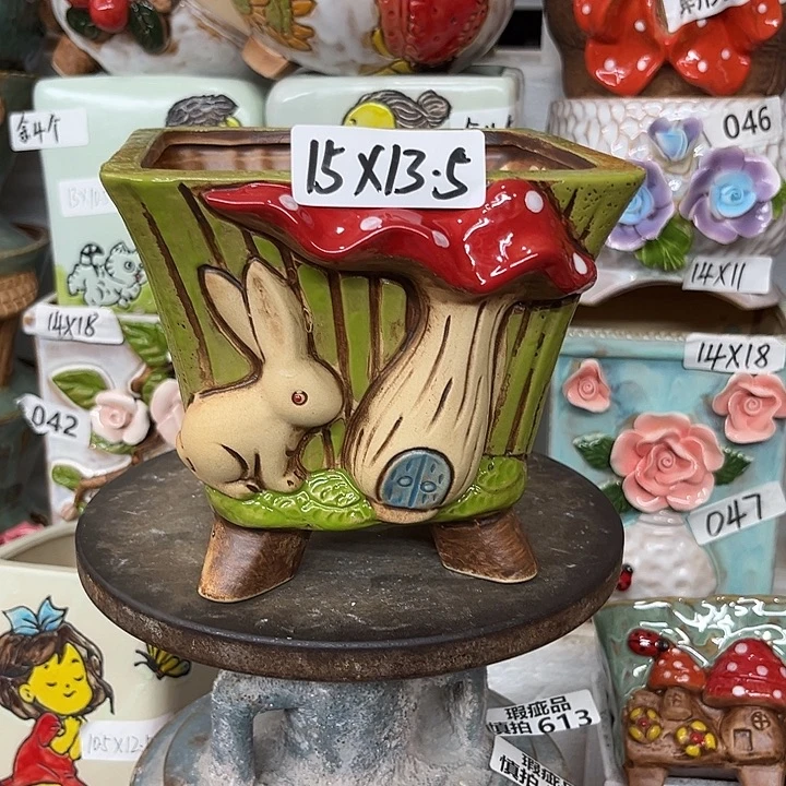 紫砂花盆粗陶材质多肉花盆开播福利